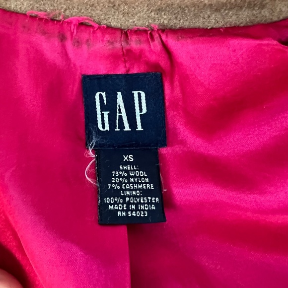 Gap Camel Wool Cashmere Blend Top Coat, XS Old Money Classy Preppy Warm Layers - Picture 12 of 12